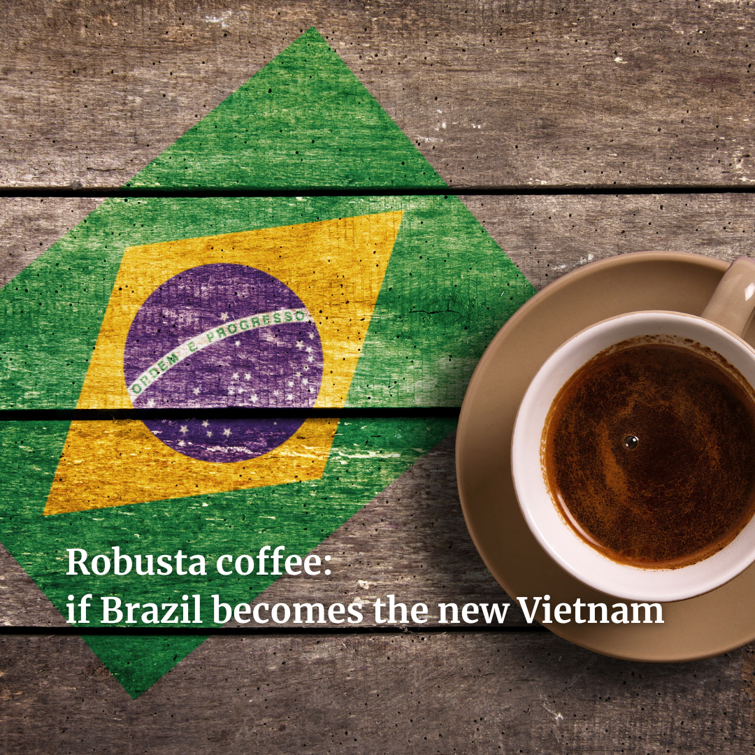 Brazil Flag and a cup of coffee